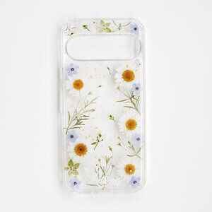 white tiny Pressed flower Floral Phone case Cover Pixel 8 pro 8a, 7 7a 6 6a 9 xl